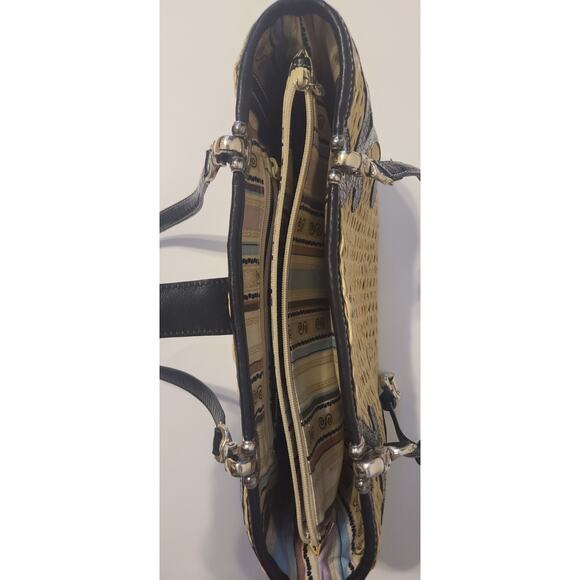 Brighton straw & Leather purse handbag In Excellent Condition - Picture 6 of 8